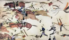 Battle of Little Bighorn, Montana, USA, 25-26 June 1876 (c1900). Creator: Amos Bad Heart Buffalo