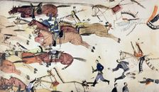 Battle of Little Bighorn, Montana, USA, 25-26 June 1876 (c1900). Creator: Amos Bad Heart Buffalo