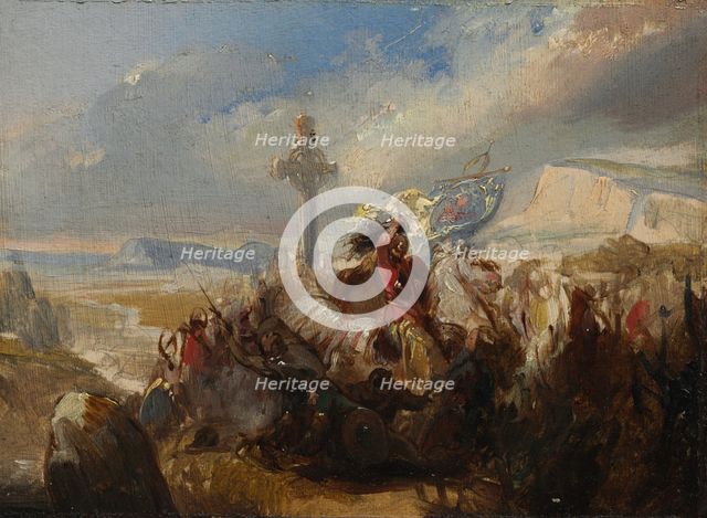 Battle of Poitiers, 25 October 732, 1830s. Creator: Baron Charles de Steuben (French), circle of.