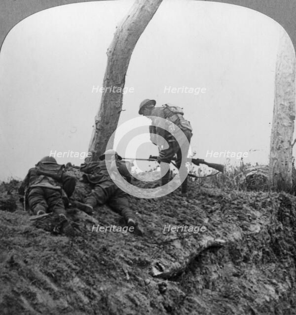 Battle of Polygon Wood, near Ypres, Flanders, Belgium, World War I, September 1917. Artist: Realistic Travels Publishers