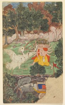 Battle of Ravana and Jatayu, from sarga (chapter) 49 of the Aranya-kanda (Book of the Forest)..., c. Creator: Unknown