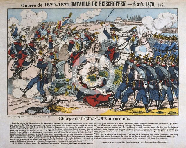 Battle of Reichshoffen, Franco-Prussian war, 6th August 1870. Artist: Anon