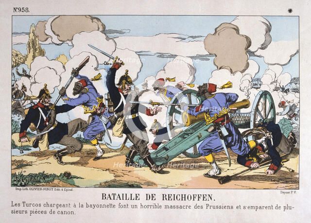 Battle of Reichshoffen, Franco-Prussian war, 6th August 1870. Artist: Anon