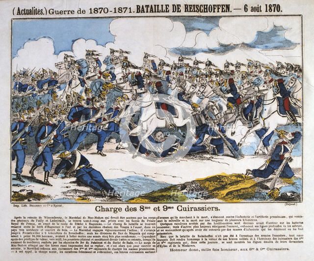 Battle of Reichshoffen, Franco-Prussian war, 6th August 1870. Artist: Anon