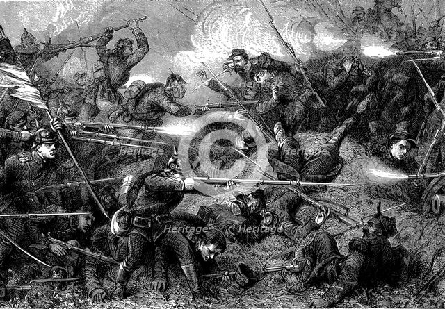 Battle of St Quentin, Franco-Prussian War, January 1871 (c1880). Artist: Unknown