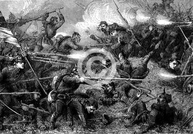 Battle of St Quentin, Franco-Prussian War, January 1871 (c1880). Artist: Unknown
