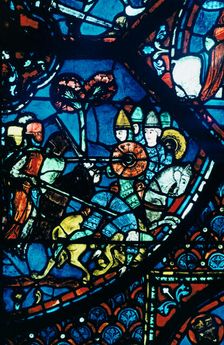 Battle of Sahagun, stained glass, Chartres Cathedral, c1225