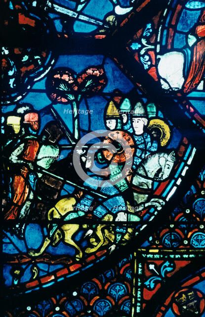 Battle of Sahagun, stained glass, Chartres Cathedral, c1225. Artist: Unknown