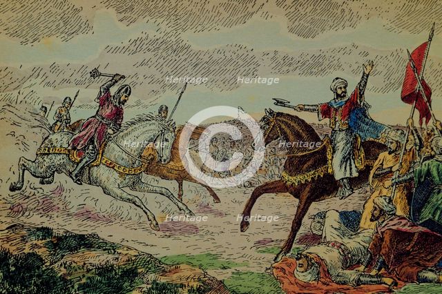 Battle of Salado River (1340), drawing.