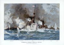 Battle of Santiago de Cuba, 3 July 1898 (1900). Creator: Willy Stower