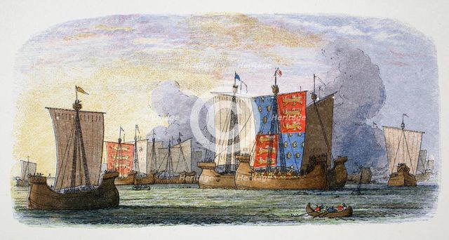 Battle of Sluys, 1340.  Creator: James William Edmund Doyle.