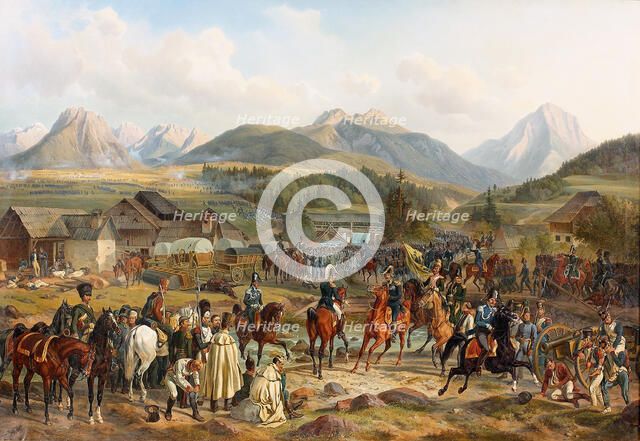 Battle of Tarvis on 18 May 1809, 1840s. Creator: Adam; Albrecht (1786-1862).