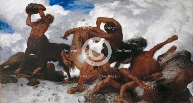 Battle of the Centaurs, 1873. Creator: Arnold Bocklin.
