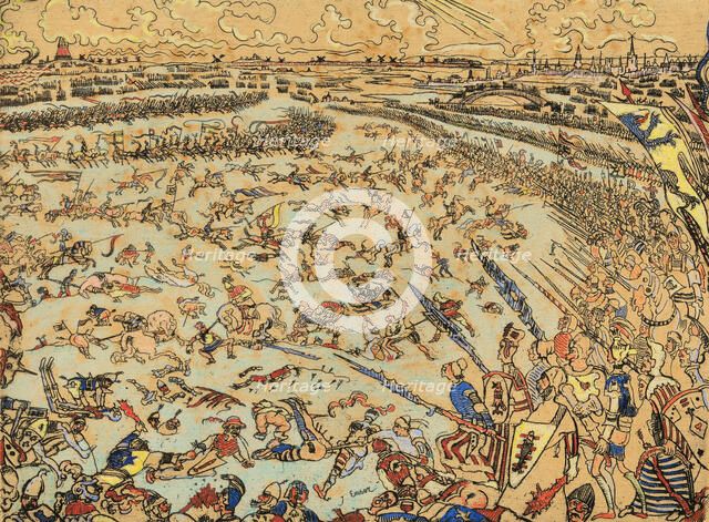 Battle of the Golden Spurs (Bataille des éperons d'or) , 1895. Creator: Ensor; James (1860-1949).