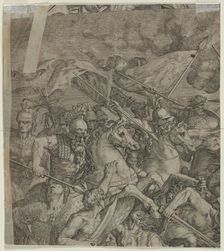 Battle of the Milvian Bridge between the Roman Emperors Constantine I and Maxentius, 17th century. Creator: Anon