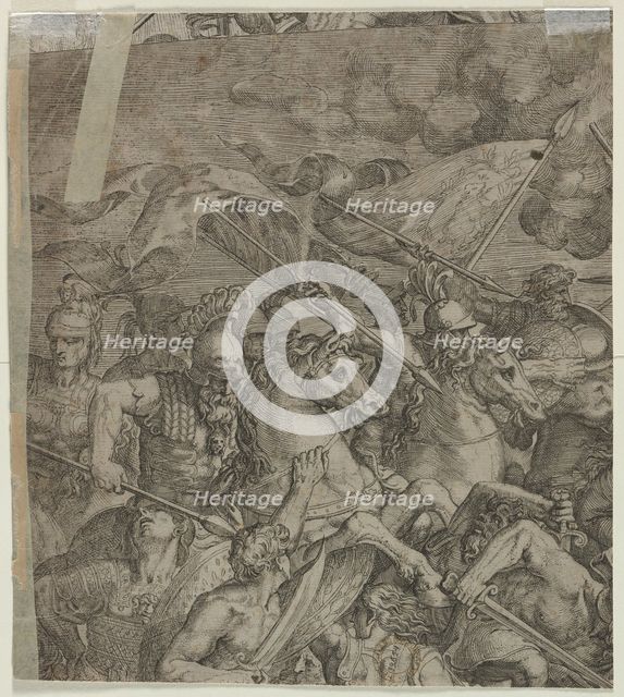 Battle of the Milvian Bridge (fragment) (verso), 1500s. Creator: Unknown.