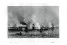 Battle of the Monitor and the Merrimack Hampton Roads, Virginia, 9 March 1862 (1862-1867).Artist: J Davies