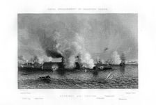 Battle of the Monitor and the Merrimack Hampton Roads, Virginia, 9 March 1862 (1862-1867).Artist: J Davies
