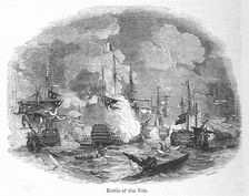 Battle of the Nile, 1798, (1856). Creator: Josiah Wood Whymper