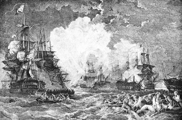 ''Battle of the Nile, August 1, 1798, after J.P.de Loutherbourg, R.A.,1891. Creator: Philip James de Loutherbourg.