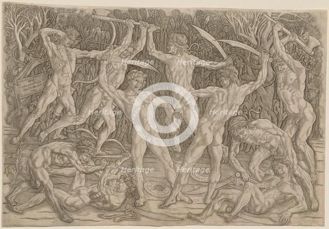 Battle of the Nudes, 1470s-80s. Creator: Antonio del Pollaiuolo (Italian, 1431/32-1498).