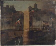 Battle of the Pont d'Arcole in Paris, July 28, 1830. Creator: Unknown