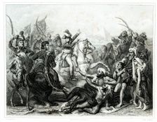Battle of the Pyramids in the Egyptian campaign in July 1798. The French army under Napoleon Bona…