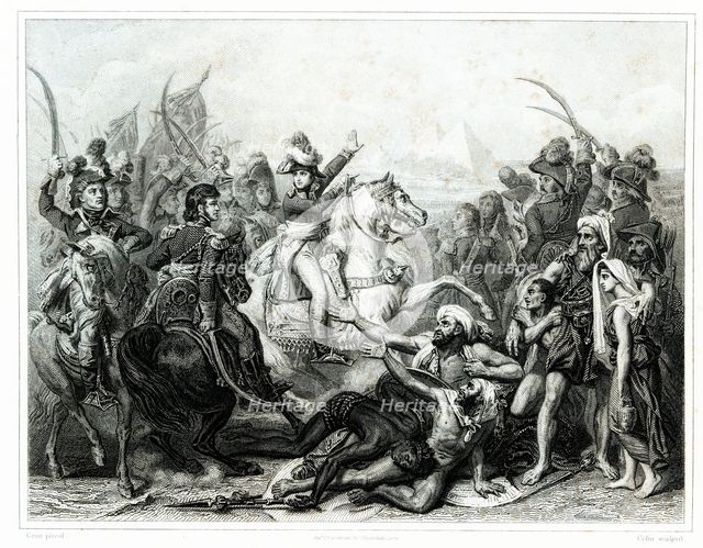 Battle of the Pyramids in the Egyptian campaign in July 1798. The French army under Napoleon Bona…