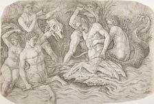 Battle of the sea gods, early 1470s-c.1490. Creator: Andrea Mantegna