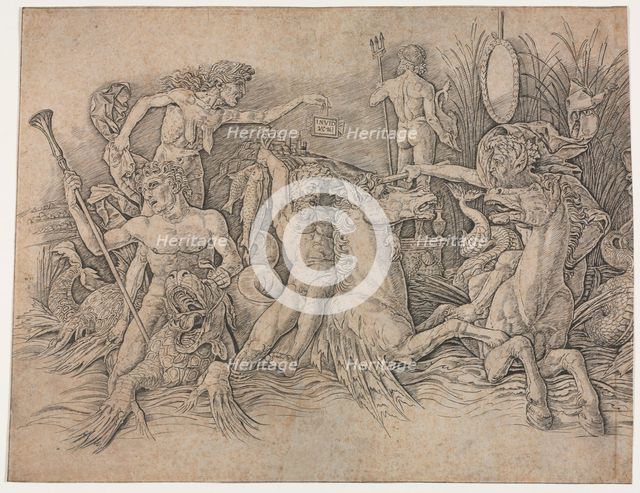 Battle of the Sea Gods - left portion. Creator: Andrea Mantegna (Italian, 1431-1506).