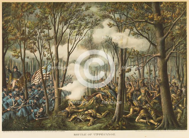 Battle of Tippecanoe, 1889. Creators: Unknown, Louis Kurz, Kurz and Allison.