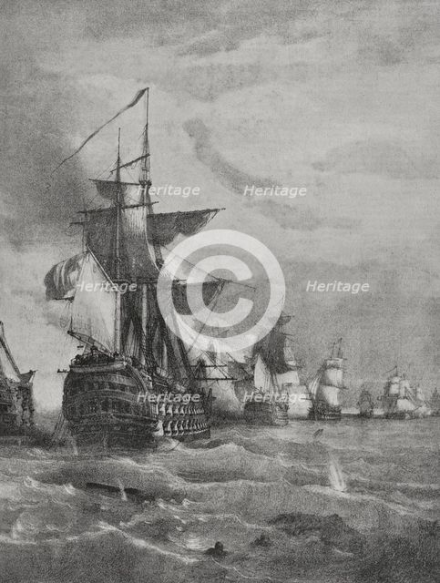 Battle of Trafalgar (October 21, 1805), 1898. Creator: Unknown.