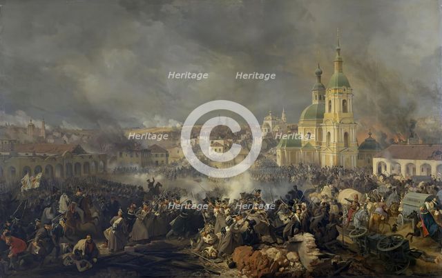 Battle of Viazma on 22 October (3 November) 1812, 1842. Creator: Peter Heinrich Lambert von Hess.