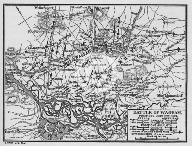 Battle of Wagram, positions July 5th 1809', (1896).  Artist: Unknown.
