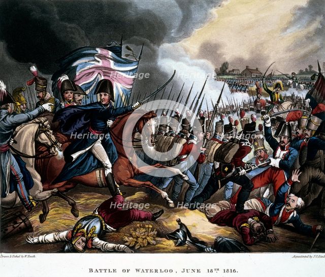 Battle of Waterloo, June 18th 1815, (1819).  Creators: William Heath, Joseph Constantine Stadler.