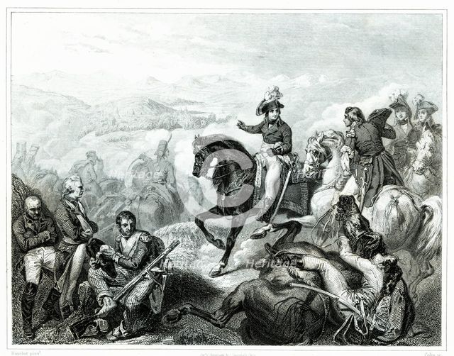 Battle of Zurich. General André Masséna (1758-1817) commanding his army defeats the Austrians, Ru…