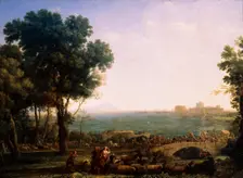 Battle on the Bridge (Battle between Emperors Maxentius and Constantine), 1655. Artist: Claude Lorrain