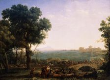 Battle on the Bridge (Battle between Emperors Maxentius and Constantine), 1655. Artist: Claude Lorrain