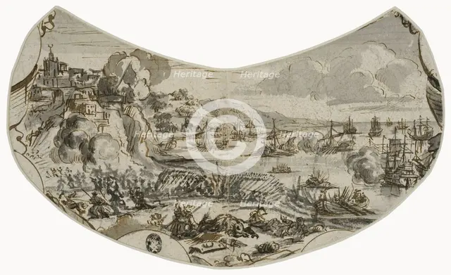 Battle at coastal town. Creator: Romeyn de Hooghe.