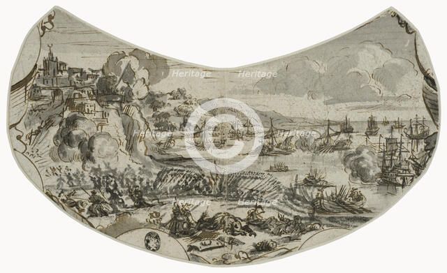Battle at coastal town. Creator: Romeyn de Hooghe.