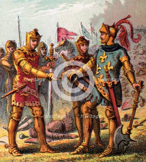 'Battle At Poitiers, 1356', (c1850). Artist: Unknown