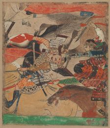 Battle at Rokuhara, from The Tale of the Heiji Rebellion (Heiji monogatari)..., 14th century. Creator: Unknown