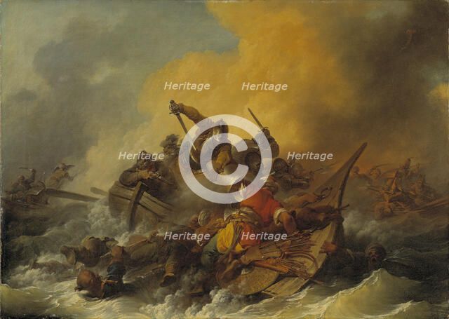 Battle at Sea between Soldiers and Oriental Pirates, 1767.