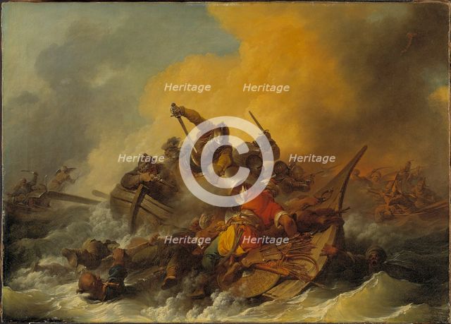 Battle at Sea between Soldiers and Oriental Pirates, 1767. Creator: Philip James de Loutherbourg.