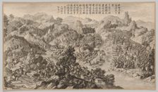 Battle at Yixier Kuernaoer: from Battle Scenes of the Quelling of Rebellions..., c1765-1774. Creator: Jean Damascene Sallusti (Italian, d. 1781)