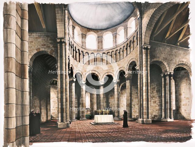 Battle Abbey, 12th century, (c1990-2010). Artist: Peter Urmston.