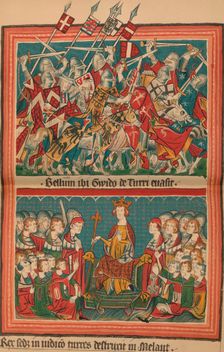 Battle and Court of Justice During Henry VII's March Upon Rome: A Page from the Codex Balduineus