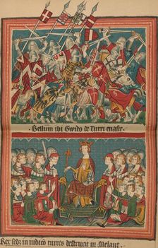 Battle and Court of Justice During Henry VII's March Upon Rome: A Page from the Codex Balduineus