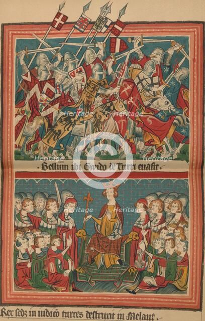 'Battle and Court of Justice During Henry VII's March Upon Rome: A Page from the Codex Balduineus',  Artist: Unknown.