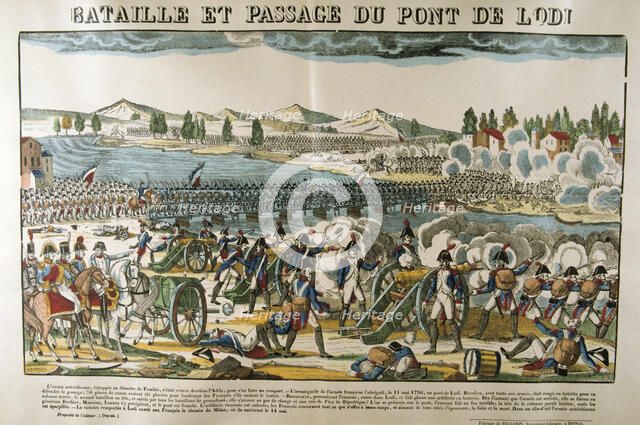 'Battle and crossing of Bridge of Lodi', 11 May, 1796. Artist: Francois Georgin